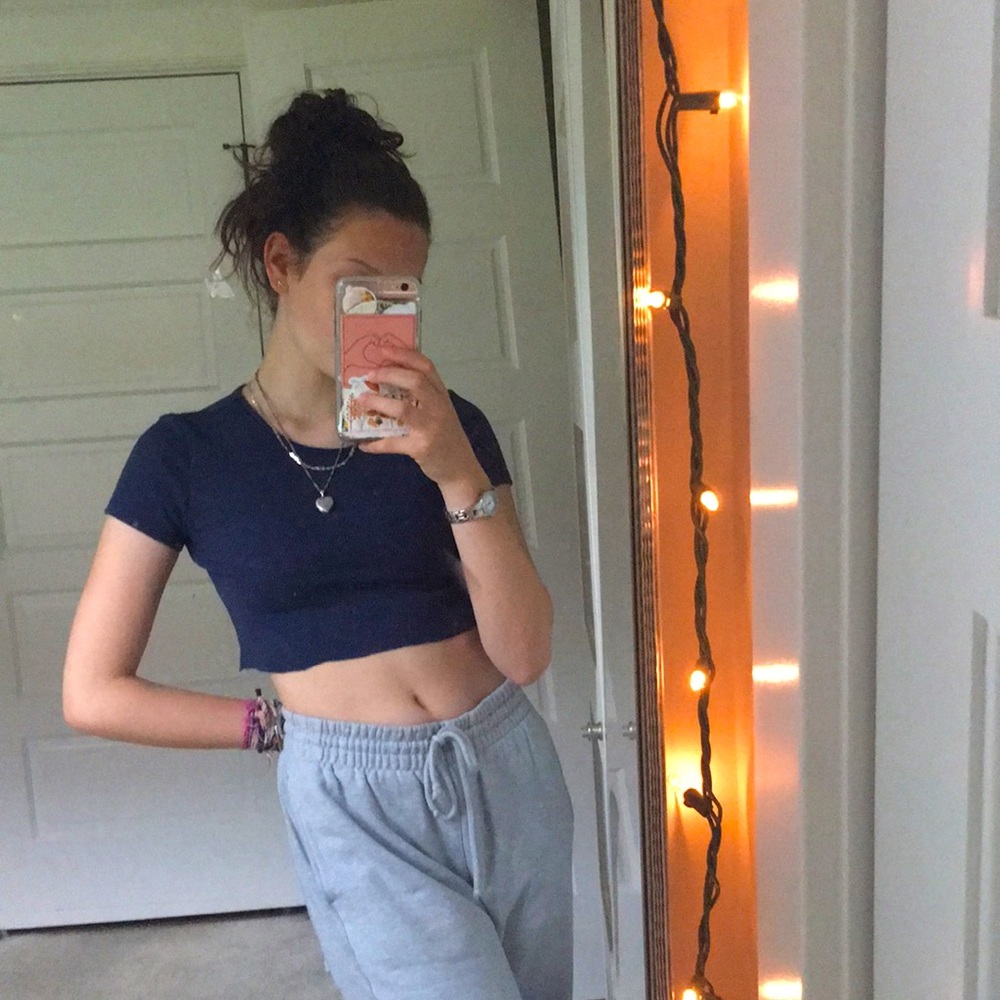 Navy crop top